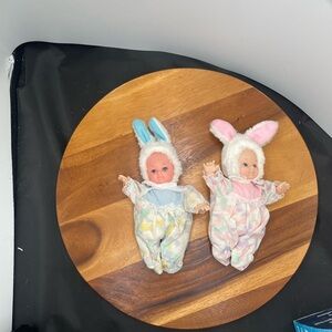 Adorable Baby Dolls in Bunny Outfits